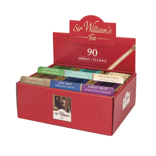Tekturowy Prezenter z Herbatami Sir William's Tea 90 saszetek